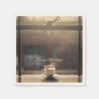 Serviettes en papier café chaud