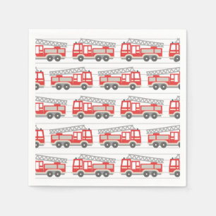 Serviettes en papier Camion de pompiers, Anniversa