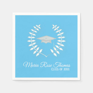 Serviettes en papier Cap & Leaves bleu Caroline