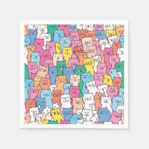 Serviettes en papier Chat, Fête de Kitty Kitten
