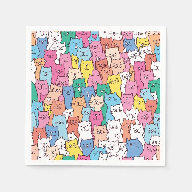 Serviettes en papier Chat, Fête de Kitty Kitten (Devant)