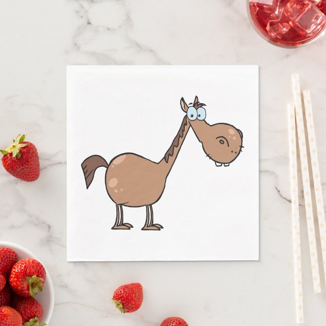 Serviettes en papier Cheval de dessin animé (Créateur téléchargé)