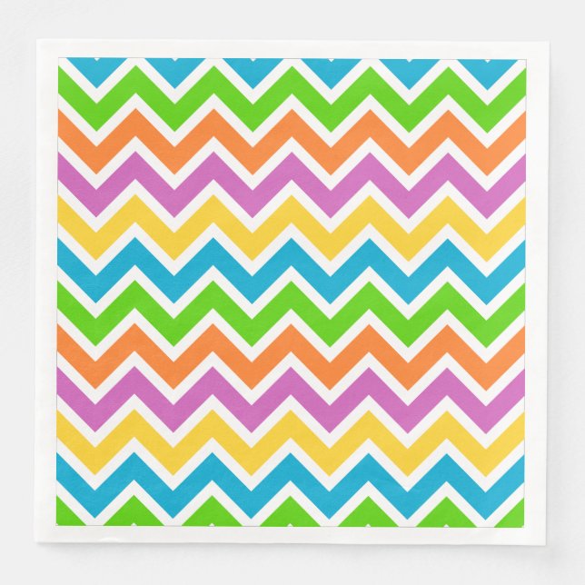 serviettes en papier chevron printemps (Devant)