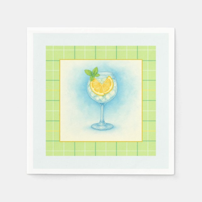 Serviettes en papier Citron Menthe Côtière (Devant)