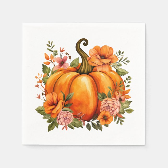 Serviettes en papier Citrouille d'automne  (Devant)