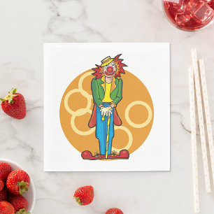 Serviettes en papier clown triste
