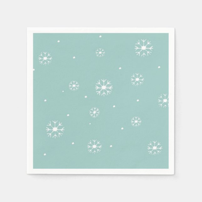 Serviettes en papier cocktail flocon de neige sarc (Devant)