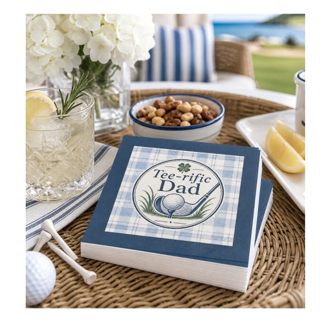 Serviettes en papier Cocktail Papa Golf pour la Fê (Golf Dad cocktail napkins perfect for Fathers Day, birthdays, and stylish celebrations for Dad.)