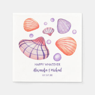 Serviettes en papier Coquillages à l'aquarelle
