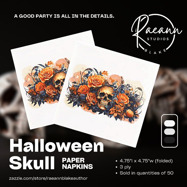 Serviettes en papier crâne d'Halloween effrayant (Créateur téléchargé)