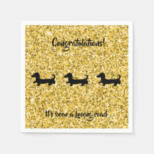 Serviettes en papier Dachshund Parties scintillant