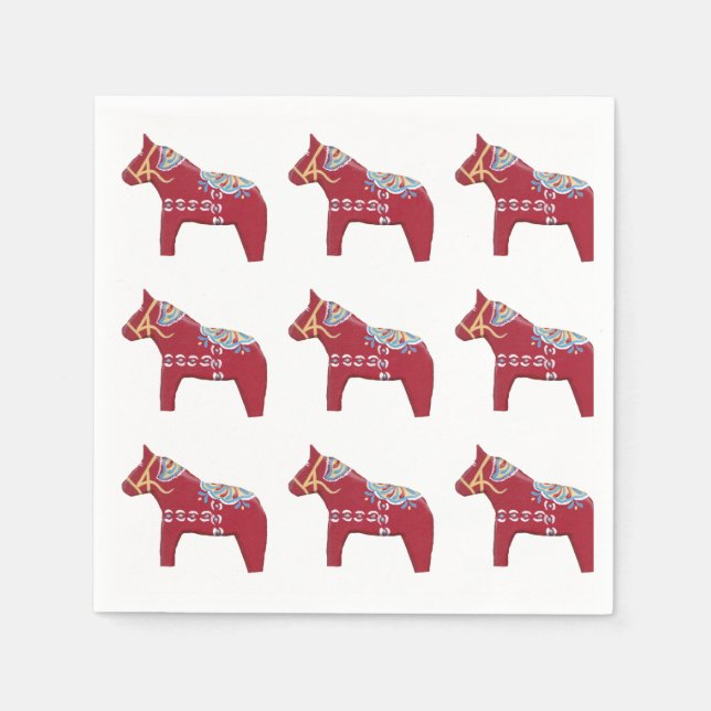 serviettes en papier Dala Horse (Devant)
