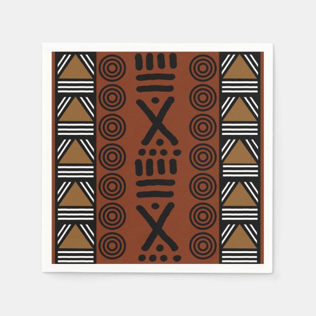 Serviettes en papier de conception de bogolan afri (Devant)