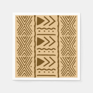Serviettes en papier de conception de bogolan afri