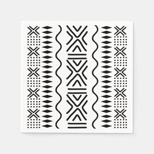 Serviettes en papier de conception de bogolan afri (Devant)