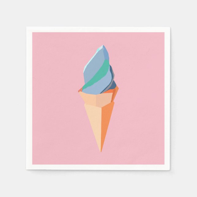serviettes en papier de crème glacée origami (Devant)
