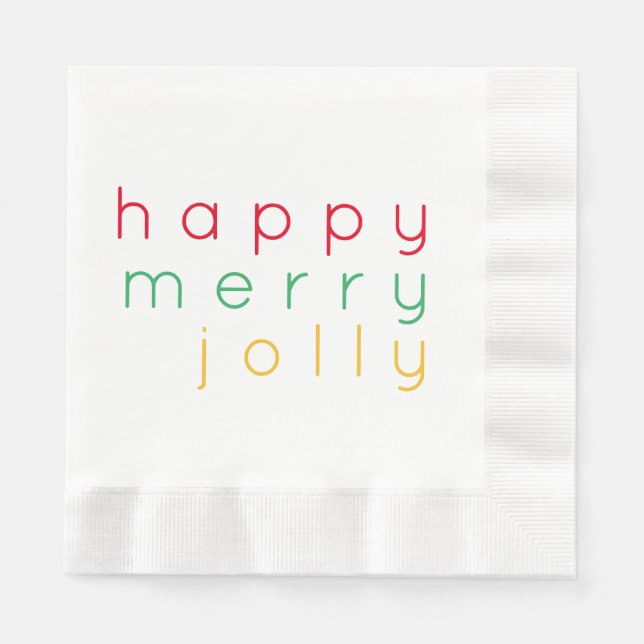 Serviettes en papier de déjeuner à devises HAPPY M (Devant)