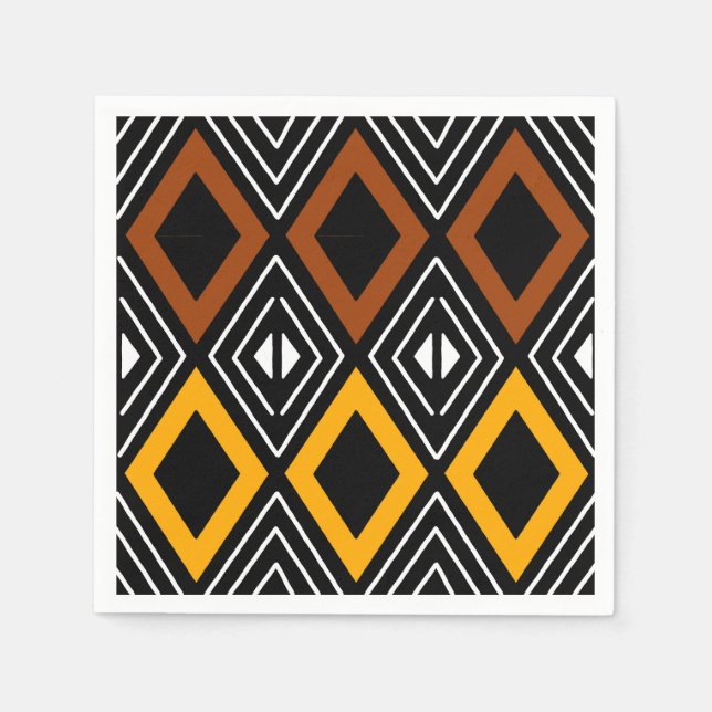 Serviettes en papier de designer de bogolan africa (Devant)