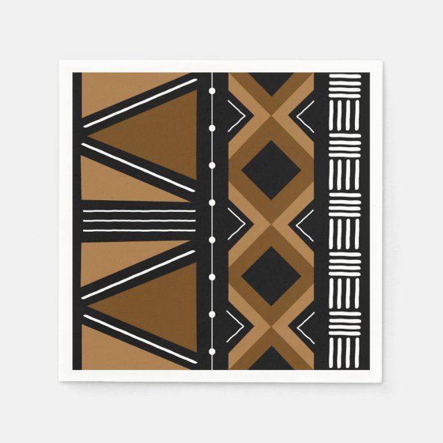 Serviettes en papier de designer de bogolan africa (Devant)
