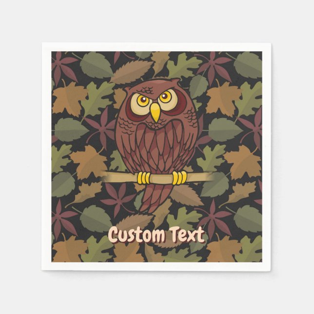 Serviettes en papier de dessin de hibou (Devant)
