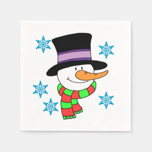 Serviettes en papier de dessin Snowman