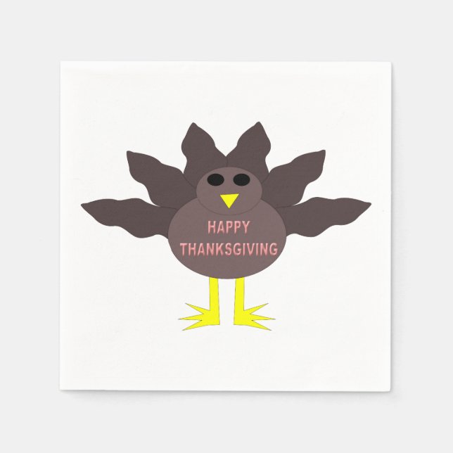 Serviettes en papier de dinde cueillies de Thanksg (Devant)