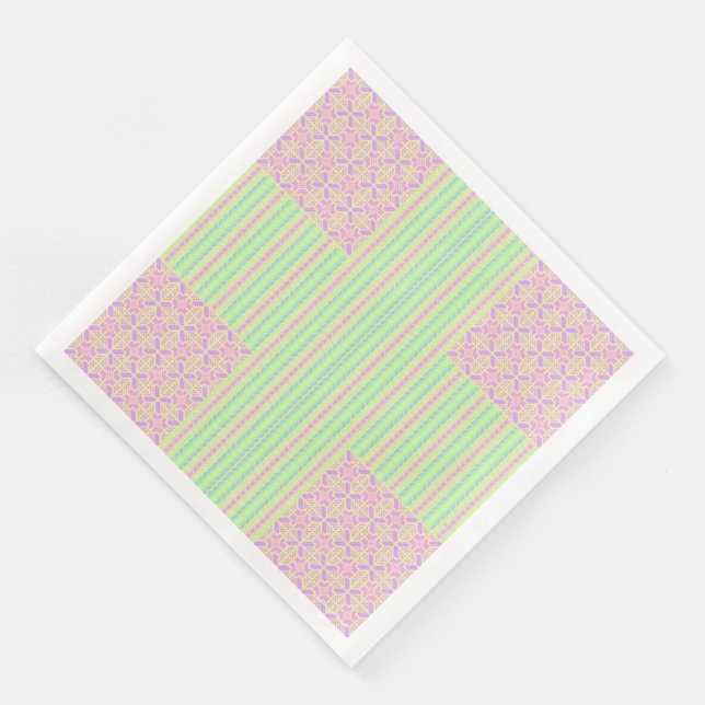 Serviettes en papier de fête de Pâques pastel (Coin)