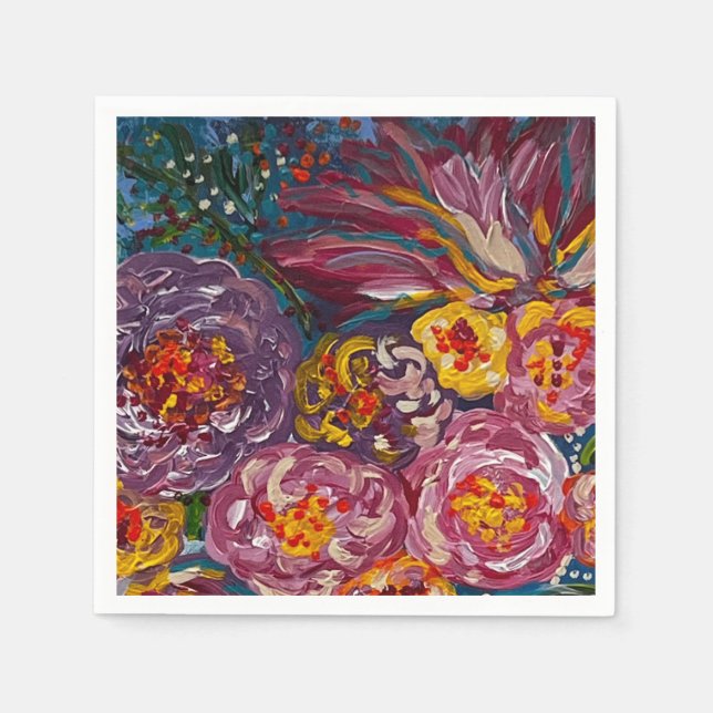 serviettes en papier de fleurs (Devant)