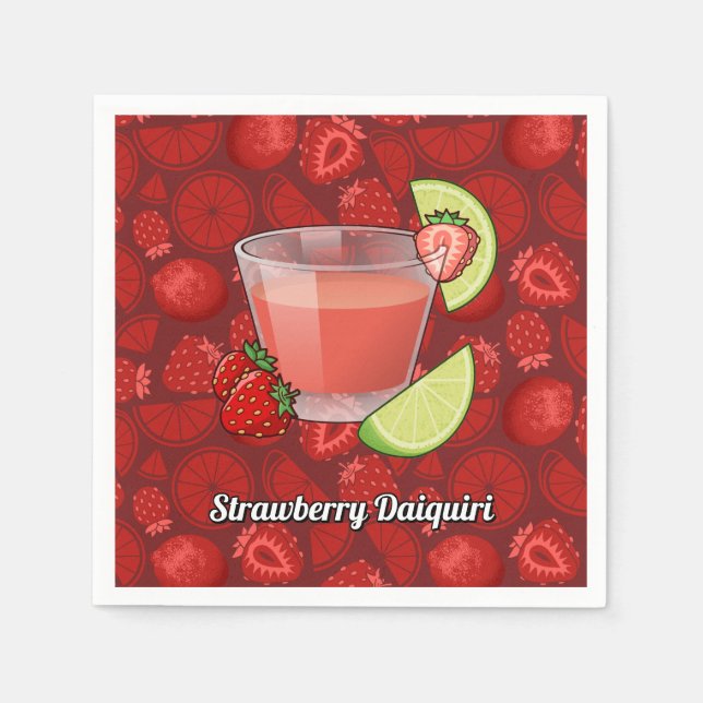 Serviettes en papier de fraise Daiquiri (Devant)