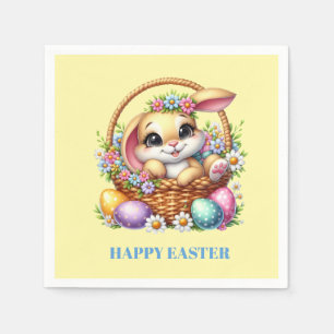 Serviettes en papier de lapin de Pâques
