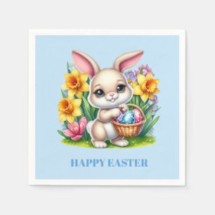 Serviettes en papier de lapin de Pâques