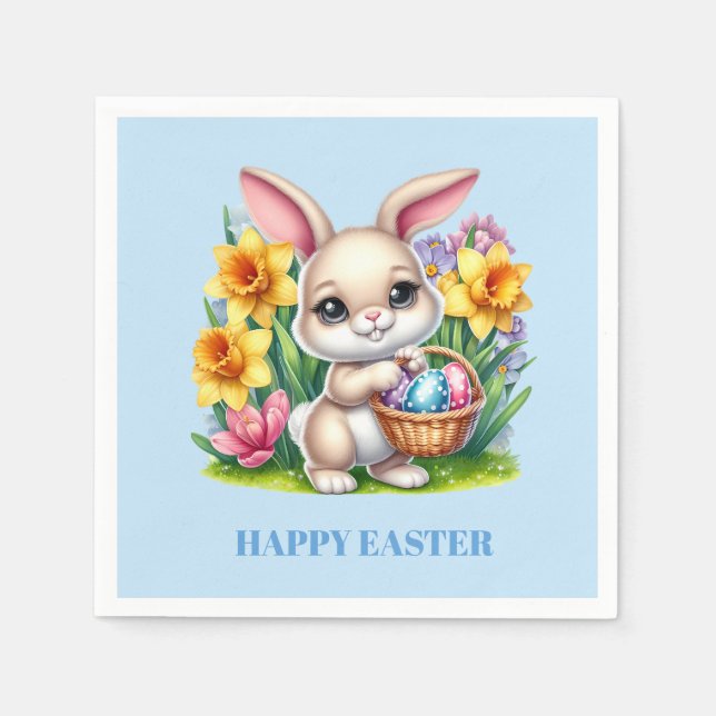 Serviettes en papier de lapin de Pâques (Devant)