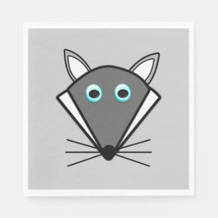 Serviettes en papier de loup d'Halloween mignonnes