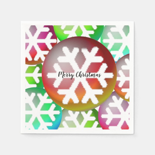 Serviettes en papier de Noël à motif de flocon de  (Devant)