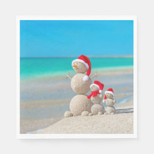 Serviettes en papier de Noël, bonhomme de neige