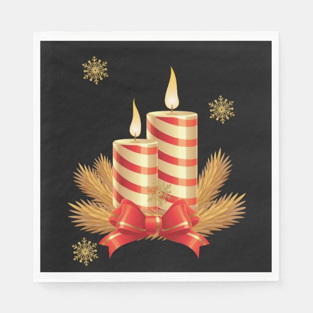 Serviettes en papier de Noël, Bougie de Noël (Devant)