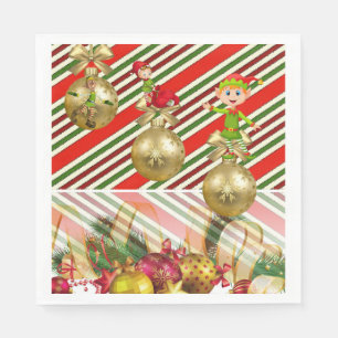 serviettes en papier de Noël, elfe