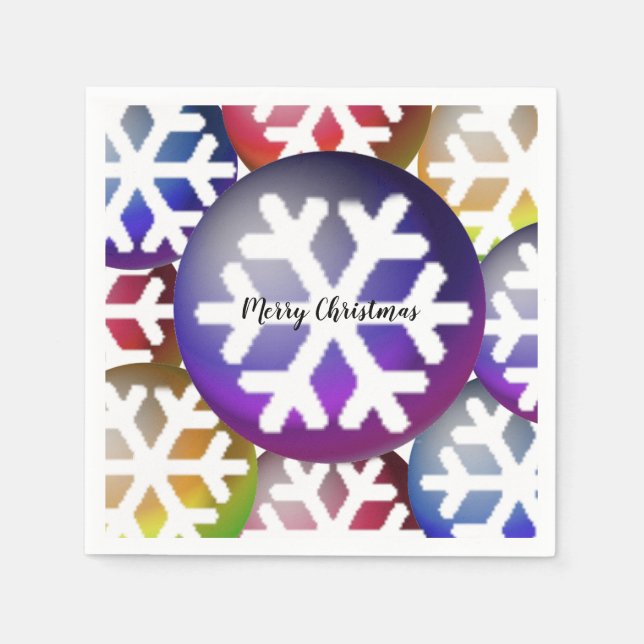 Serviettes en papier de Noël Flocons de neige éblo (Devant)