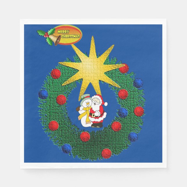 Serviettes en papier de Noël, Joyeux Noël (Devant)