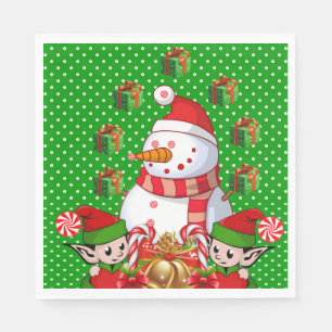 Serviettes en papier de Noël, Joyeux Noël Bonhomme