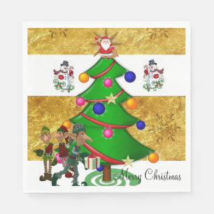 Serviettes en papier de Noël, Joyeux Noël Bonhomme