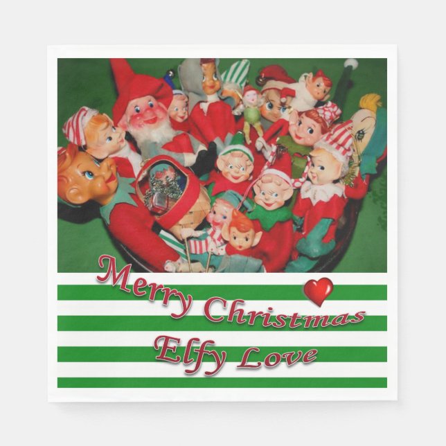 Serviettes en papier de Noël, Joyeux Noël, Lutin (Devant)