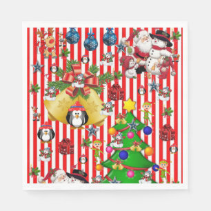 Serviettes en papier de Noël, Joyeux Noël Manchot