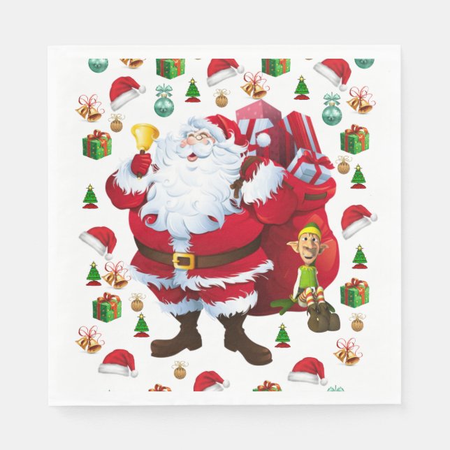 Serviettes en papier de Noël, Père Noël (Devant)