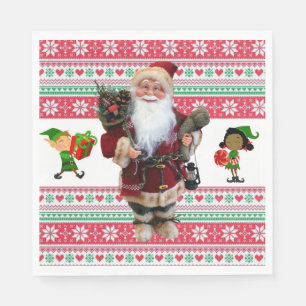 Serviettes en papier de Noël, Père Noël