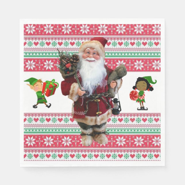 Serviettes en papier de Noël, Père Noël (Devant)