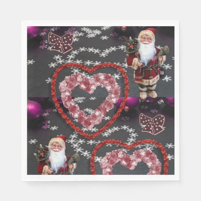 Serviettes en papier de Noël, Père Noël (Devant)