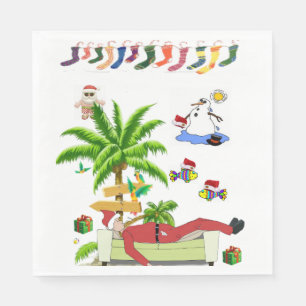 Serviettes en papier de Noël, Père Noël