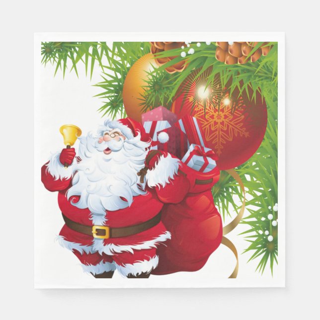 Serviettes en papier de Noël, Père Noël (Devant)