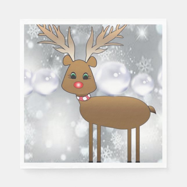 Serviettes en papier de Noël, rennes (Devant)